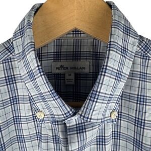 Peter Millar Mens Plaid Button Down Shirt Medium Long Sleeve Casual Business